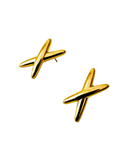 Boucles d'oreilles en acier inoxydable forme de x pour femme