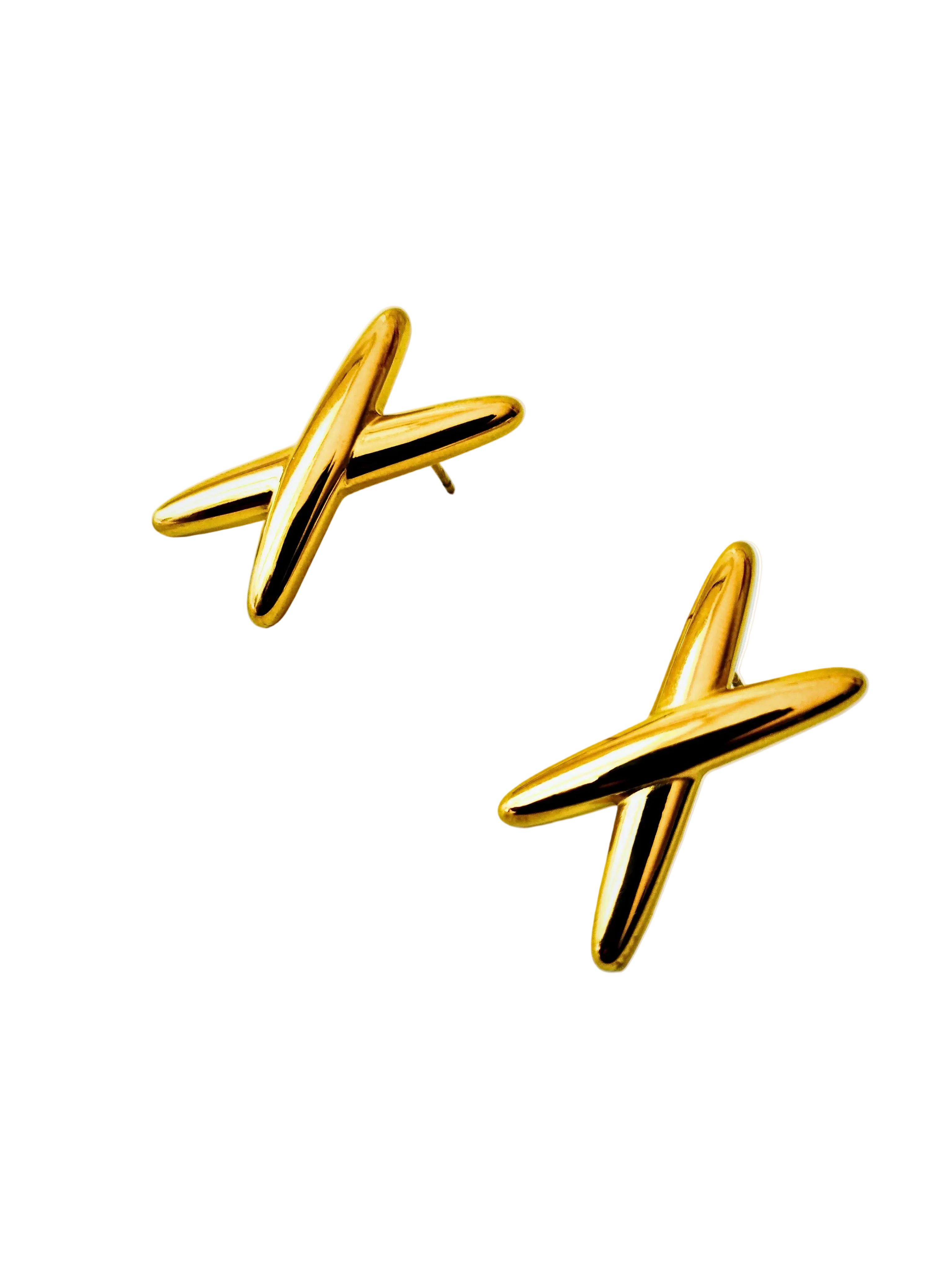 Boucles d'oreilles en acier inoxydable forme de x pour femme