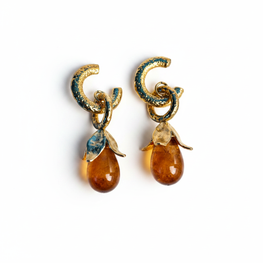 Boucles d'oreilles – Fond blanc studio