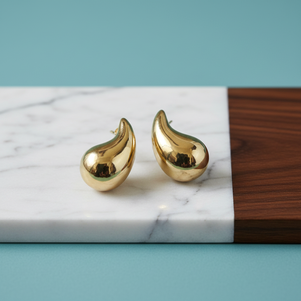 Boucles d'oreilles sur une planche