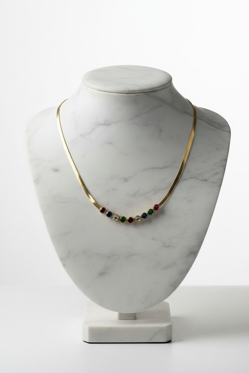 Collier sur présentoir – fiche produit
