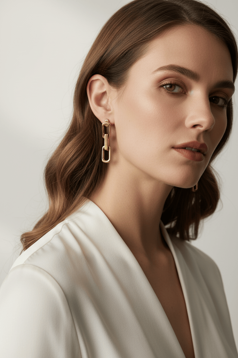 Halisah bijoux Boucles doreilles minimalistes dorées femme acier inoxydable 