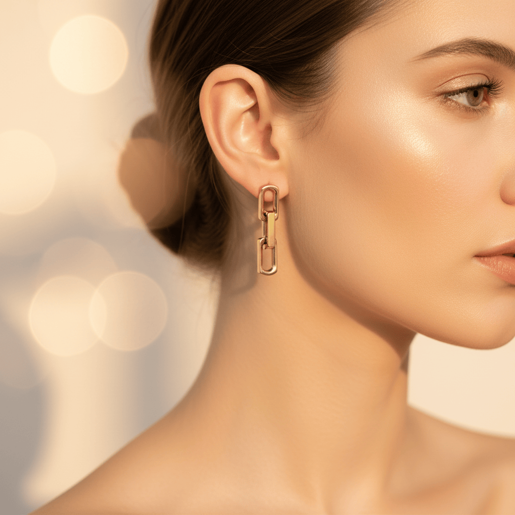 Halisah bijoux Boucles doreilles minimalistes dorées femme acier inoxydable 