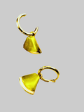 Halisah bijoux Boucles d'oreilles créoles triangle citron doré femme