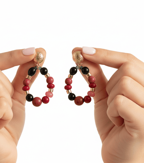 Halisah bijoux Boucles d'oreilles en perles multicolores Élégance Intemporelle 