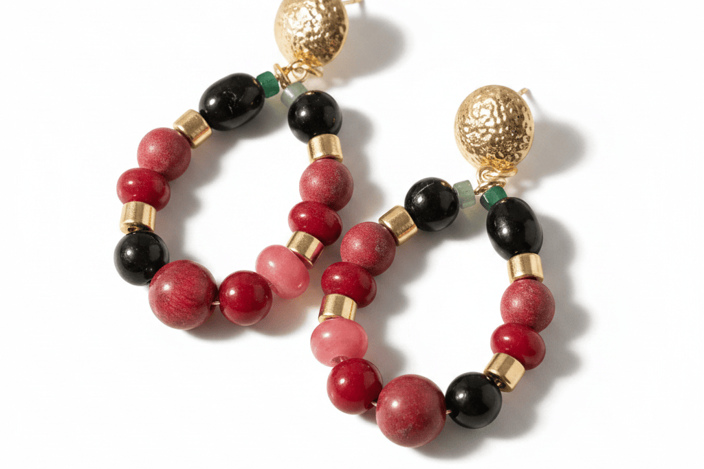 Halisah bijoux Boucles d'oreilles en perles multicolores Élégance Intemporelle 