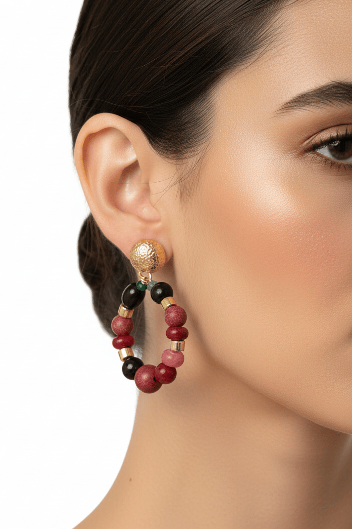 Halisah bijoux Boucles d'oreilles en perles multicolores Élégance Intemporelle 