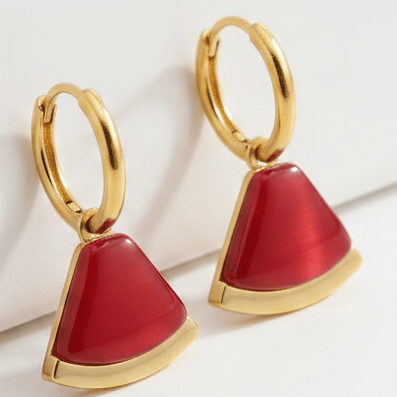 Halisah bijoux Boucles d'oreilles pendantes dorées acier inoxydable 316L femme  