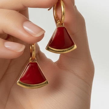 Halisah bijoux Boucles d'oreilles pendantes dorées acier inoxydable 316L femme  