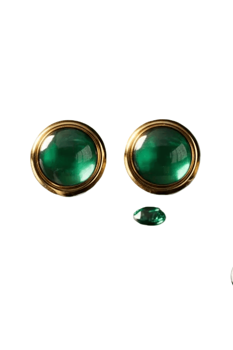 Halisah bijoux Boucles d'oreilles vert émeraude   Bijoux tendance Acier inoxydable femme