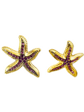 Halisah bijoux Boucles-doreilles étoile de mer dorées Acier inoxydable 316 L hypoallergéniques 