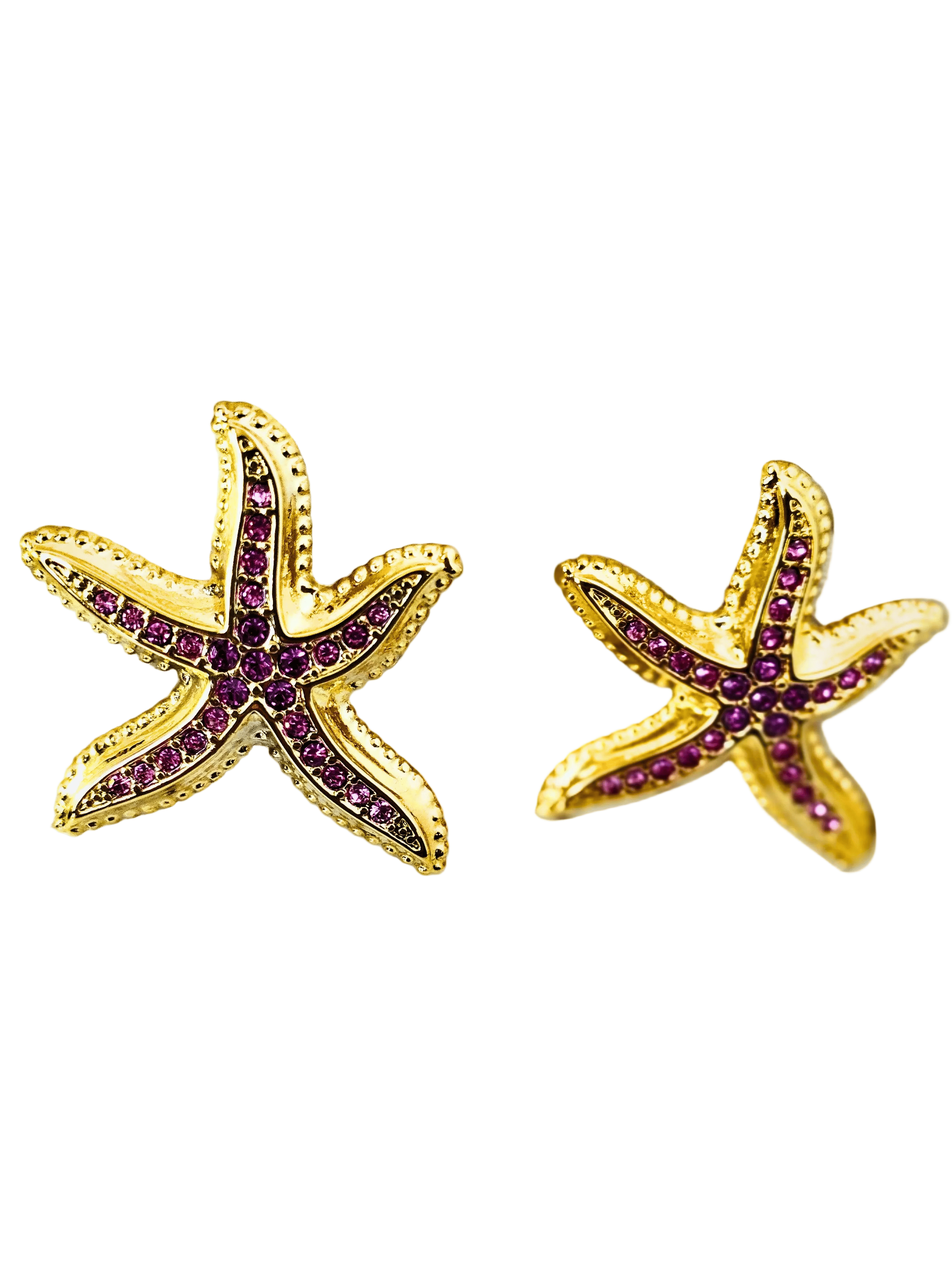 Halisah bijoux Boucles-doreilles étoile de mer dorées Acier inoxydable 316 L hypoallergéniques 