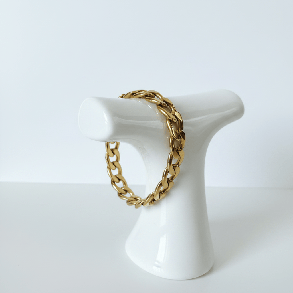 Halisah bijoux Bracelet chaine dorée aura gourmette épaisse pour femme 