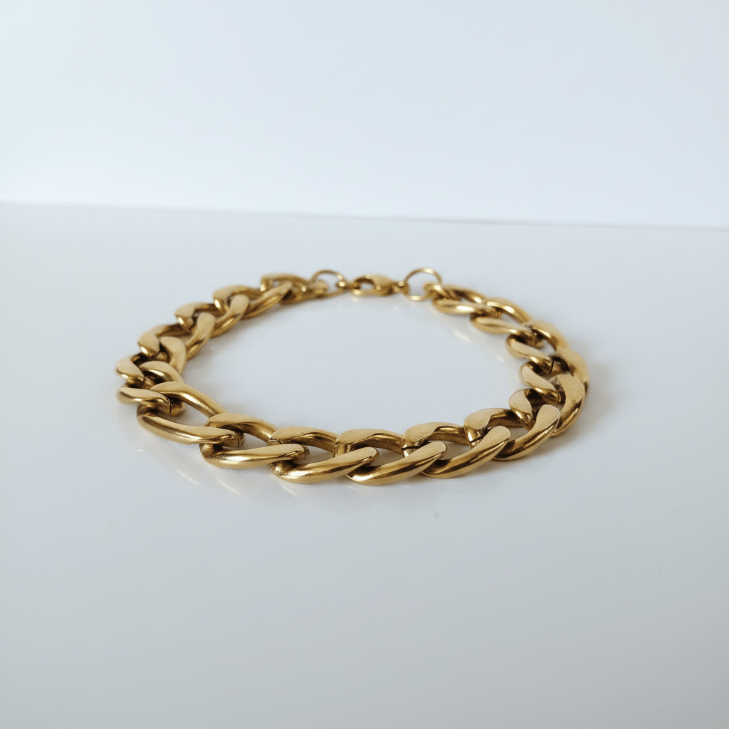 Halisah bijoux Bracelet chaine dorée aura gourmette épaisse pour femme 