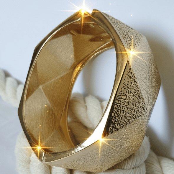 Halisah bijoux Bracelet jonc manchette géométrique doré plaqué or 18k femme