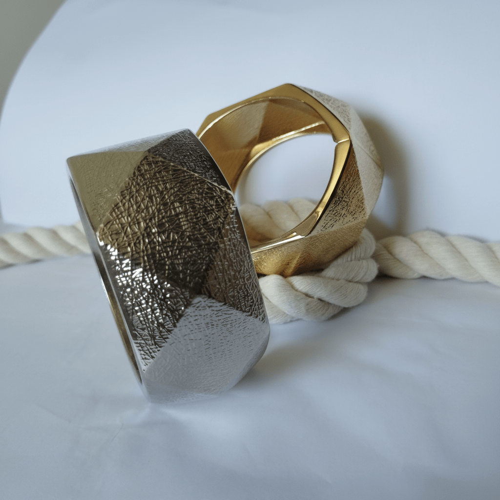 Halisah bijoux Bracelet jonc manchette géométrique doré plaqué or 18k femme