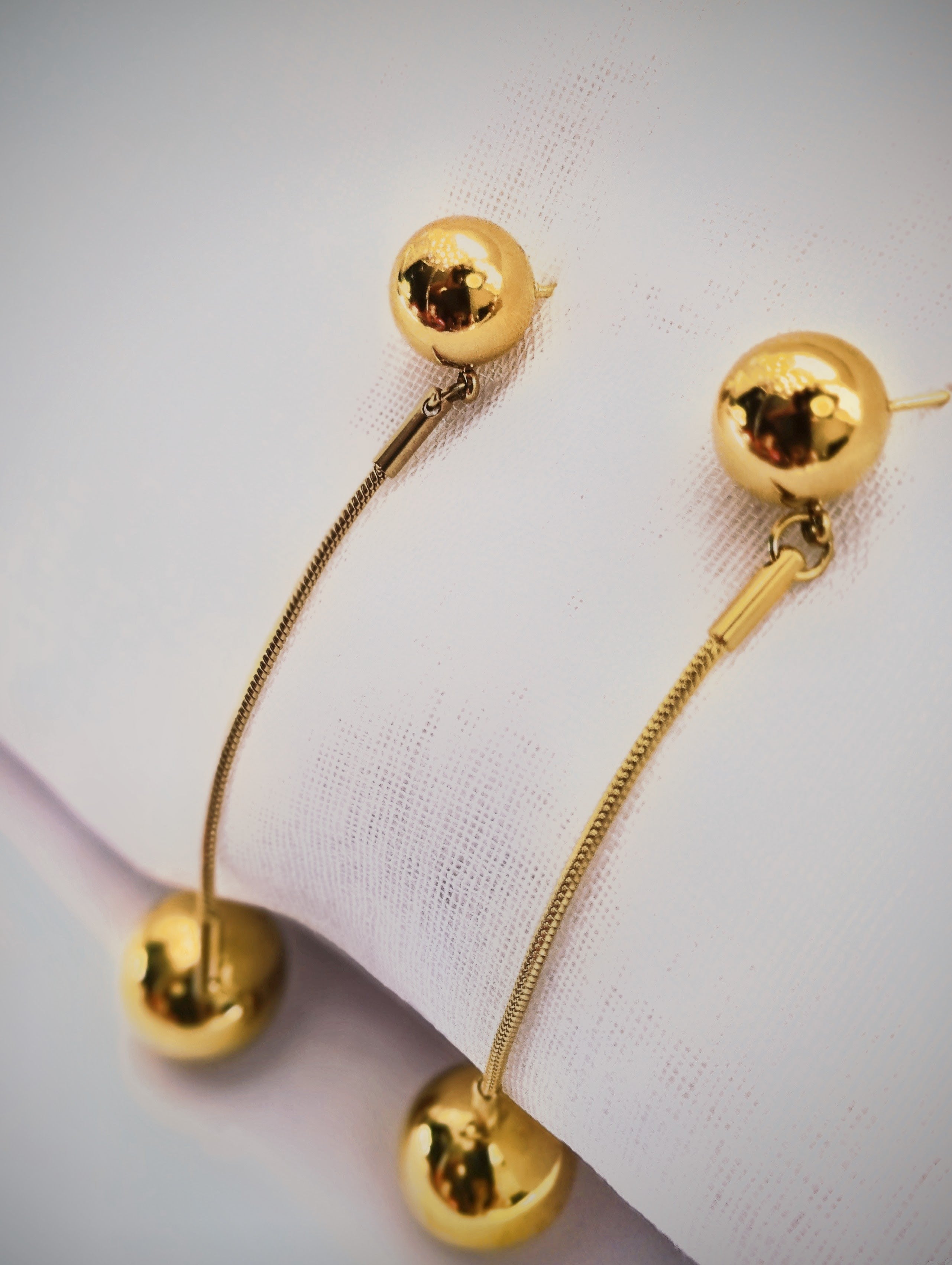 boucles d'oreilles en perles en acier inoxydable hypoalegenique