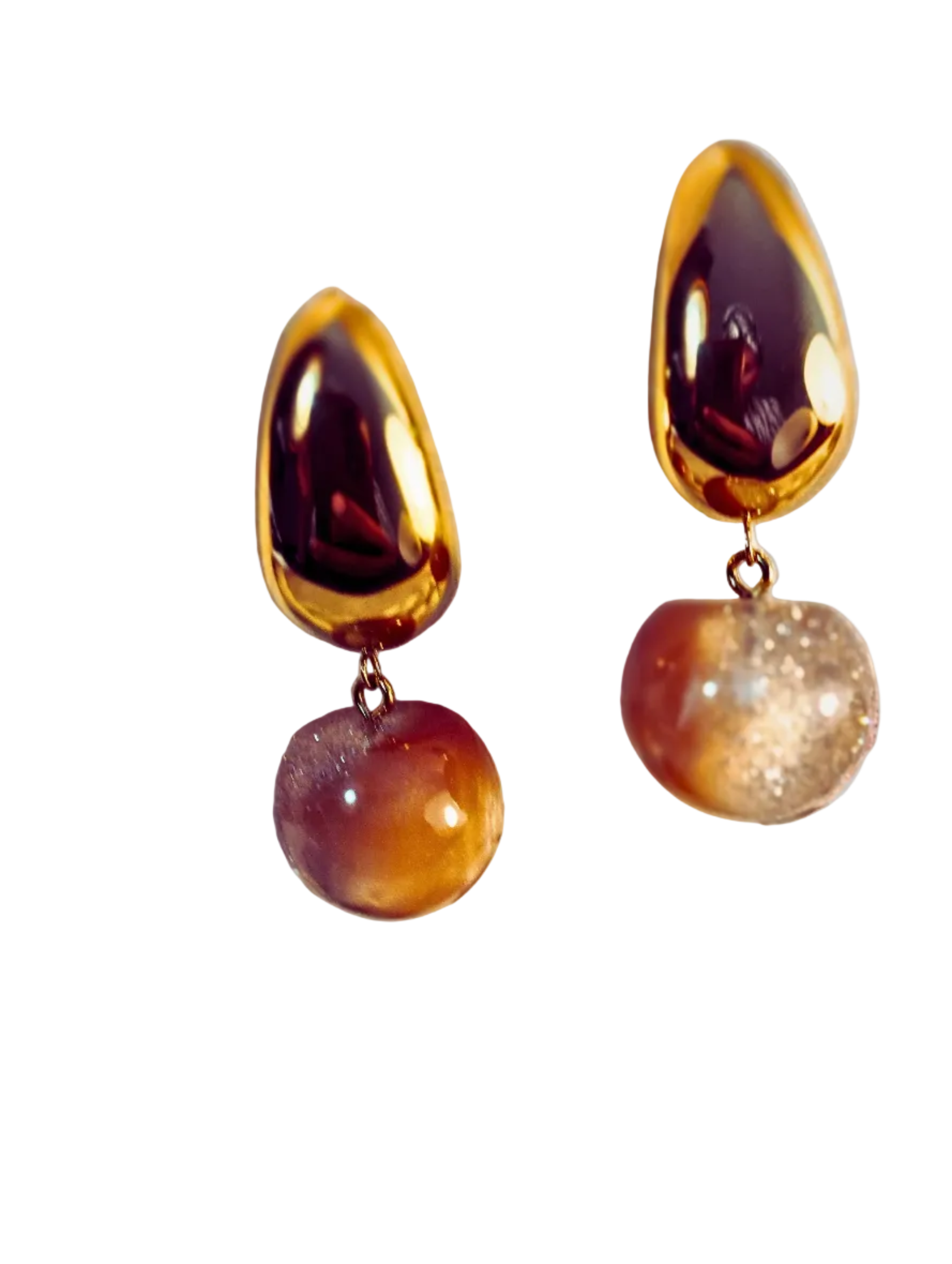 Boucles d'oreilles pendantes et doré