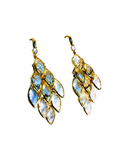 Boucles d'oreilles en acier inoxydable, plaqué or, argent, et perles.