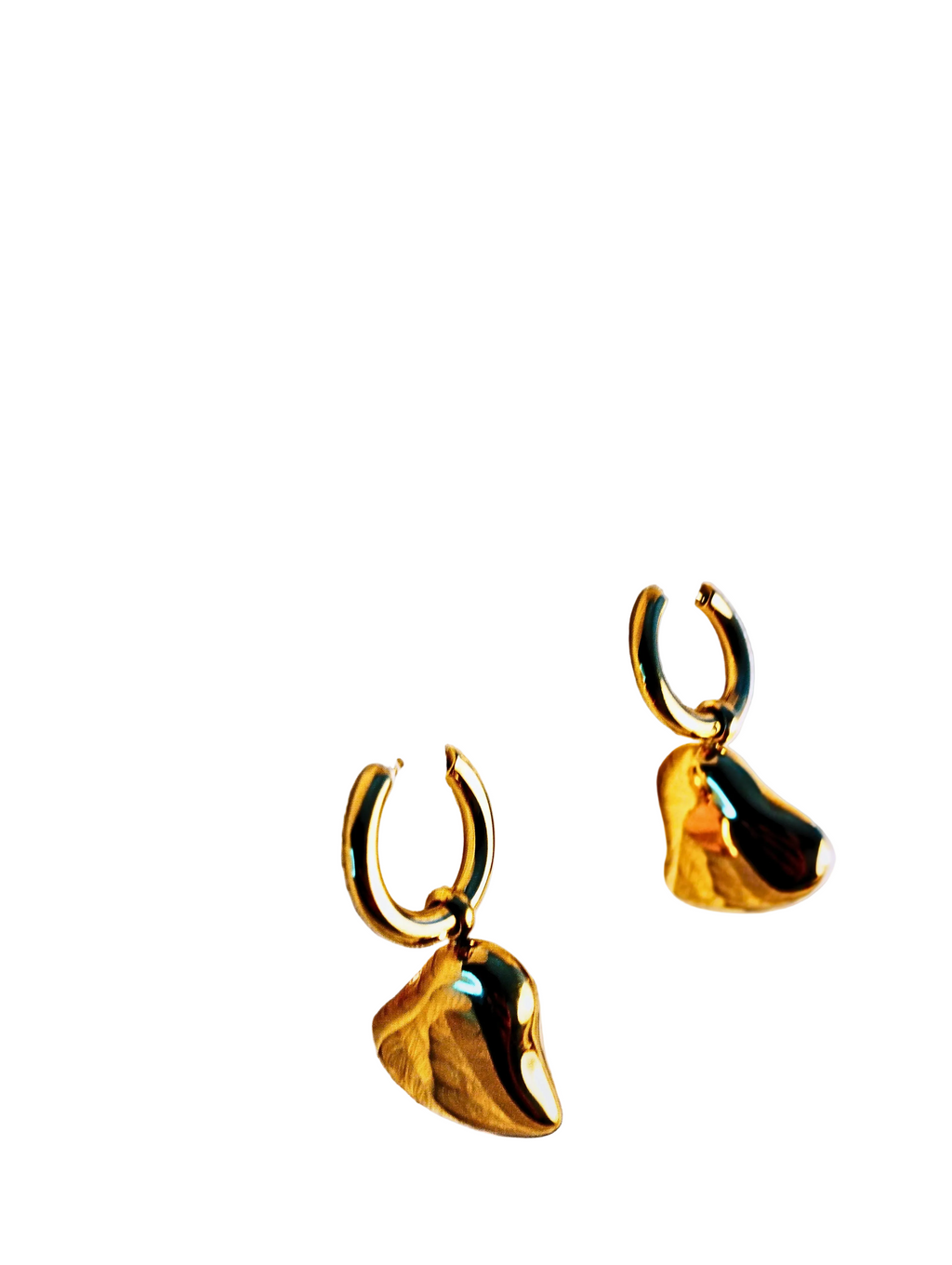 Boucles D'oreilles Coeur  Dorées Acier Inoxydable  Femme
